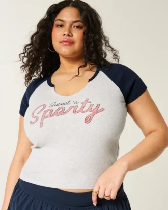 Easy Notch-Neck Sweet ’n Sporty Graphic Baby Tee