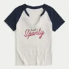 Easy Notch-Neck Sweet ’n Sporty Graphic Baby Tee Easy Notch-Neck Sweet ’n Sporty Graphic Baby Tee