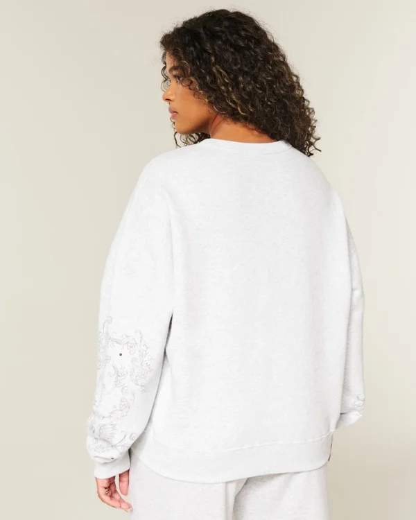 Easy Studded Graphic Crew Sweatshirt Easy Studded Graphic Crew Sweatshirt