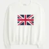 Easy Union Jack Graphic Crew Sweater Easy Union Jack Graphic Crew Sweater