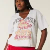Easy Wisconsin Badgers Graphic Notch-Neck T-Shirt Easy Wisconsin Badgers Graphic Notch-Neck T-Shirt