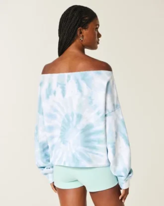 Einfach zu bindendes Sweatshirt mit doppeltem Schulterausschnitt Einfach zu bindendes Sweatshirt mit doppeltem Schulterausschnitt