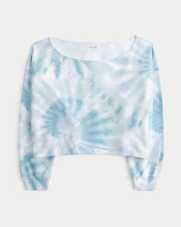 Einfach zu bindendes Sweatshirt mit doppeltem Schulterausschnitt Einfach zu bindendes Sweatshirt mit doppeltem Schulterausschnitt