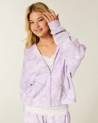 Einfacher Camouflage-Hoodie mit Reißverschluss