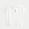 Einfaches T-Shirt mit Herz-Grafik und Schleifenverschluss am Rücken Einfaches T-Shirt mit Herz-Grafik und Schleifenverschluss am Rücken
