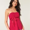 Einfaches trägerloses Babydoll-Oberteil