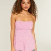 Einfaches trägerloses Babydoll-Oberteil