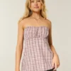 Einfaches trägerloses Babydoll-Oberteil