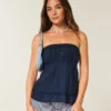 Einfaches trägerloses Babydoll-Oberteil Einfaches trägerloses Babydoll-Oberteil