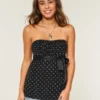 Einfaches trägerloses Babydoll-Oberteil