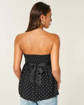 Einfaches trägerloses Babydoll-Oberteil