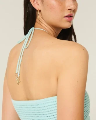 Einfaches trägerloses Babydoll-Oberteil im Häkelstil