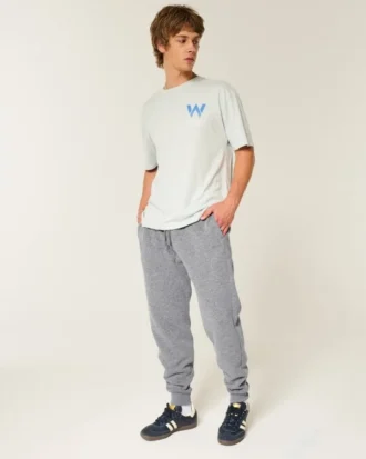 Entspannte Jogginghose mit Rippstrick
