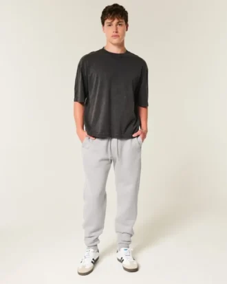 Entspannte Jogginghose mit Rippstrick