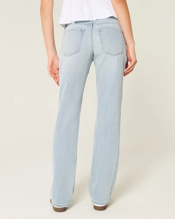 Entspannte Straight-Jeans mit niedriger Leibhöhe und heller Waschung Entspannte Straight-Jeans mit niedriger Leibhöhe und heller Waschung