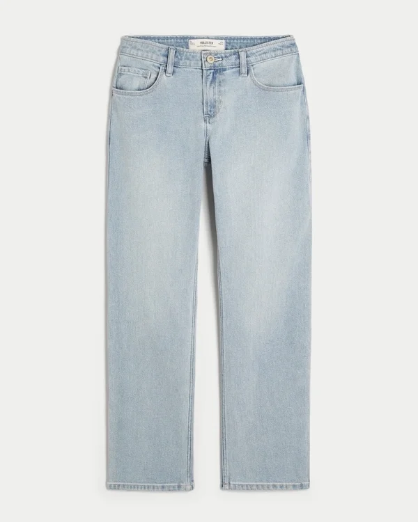 Entspannte Straight-Jeans mit niedriger Leibhöhe und heller Waschung Entspannte Straight-Jeans mit niedriger Leibhöhe und heller Waschung