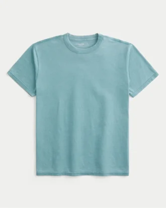 Entspanntes gewaschenes Crew-T-Shirt