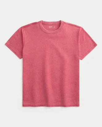 Entspanntes gewaschenes Crew-T-Shirt