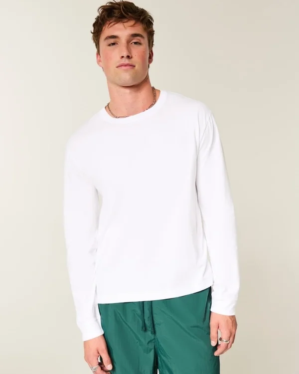Entspanntes Langarm-T-Shirt aus Baumwolle Entspanntes Langarm-T-Shirt aus Baumwolle