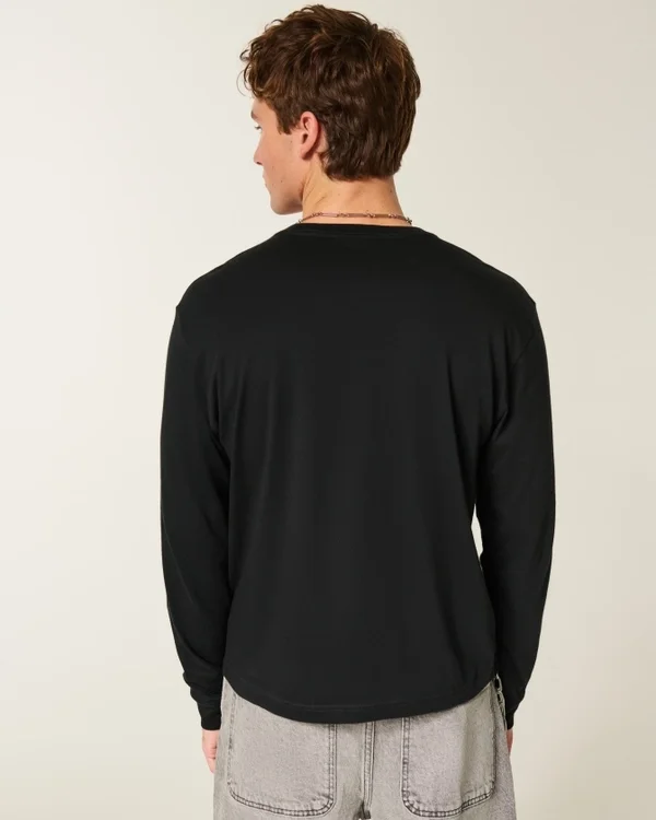 Entspanntes Langarm-T-Shirt aus Baumwolle Entspanntes Langarm-T-Shirt aus Baumwolle