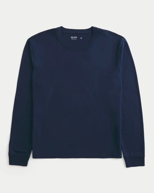 Entspanntes Langarm-T-Shirt aus Baumwolle Entspanntes Langarm-T-Shirt aus Baumwolle