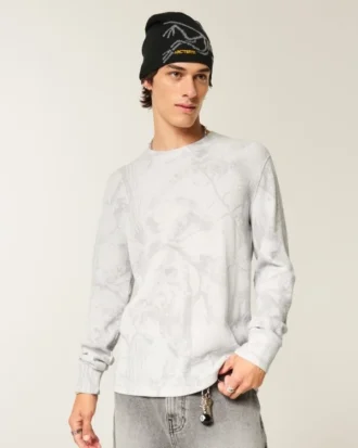 Entspanntes Langarm-Thermo-Camo-T-Shirt
