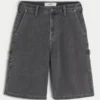 Flame Graphic Super Baggy Denim Painter Shorts