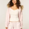 Flanell-Shorts mit Rüschen