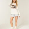 Flanell-Shorts mit Rüschen