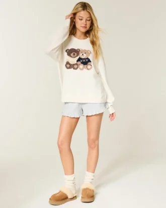 Flanell-Shorts mit Rüschen