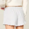 Flanell-Shorts mit Rüschen