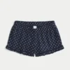 Flanell-Shorts mit Rüschen