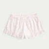 Flanell-Shorts mit Rüschen