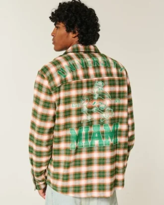 Flanellhemd mit Grafik der University of Miami Hurricanes