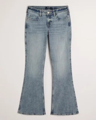 Flare-Jeans mit niedriger Leibhöhe und mittlerer Waschung
