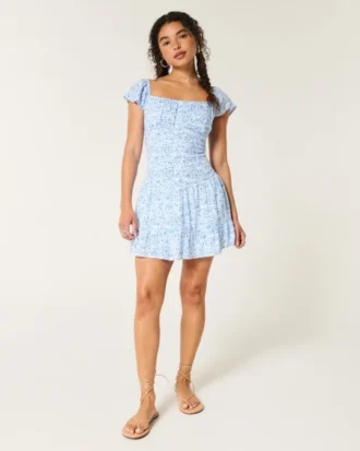 Flatterärmel-Skort-Kleid