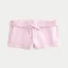 Fleece-Mini-Shorts mit Herz-Grafik