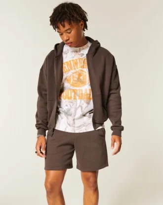 Fleece-Shorts über dem Knie