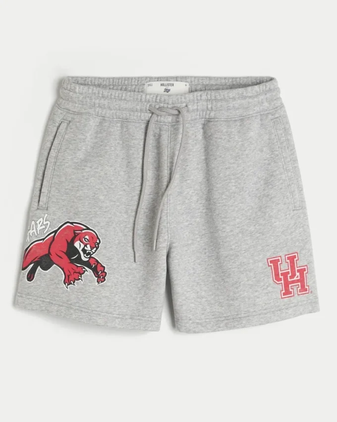 Fleece-Shorts mit Grafik der University of Houston, Länge bis zur Mitte des Oberschenkels Fleece-Shorts mit Grafik der University of Houston, Länge bis zur Mitte des Oberschenkels
