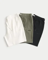 Fleece-Shorts mit Logo, 3er-Pack, Länge über dem Knie