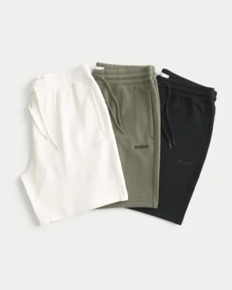 Fleece-Shorts mit Logo, 3er-Pack, Länge über dem Knie