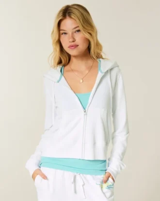 Frottee-Hoodie mit Reißverschluss