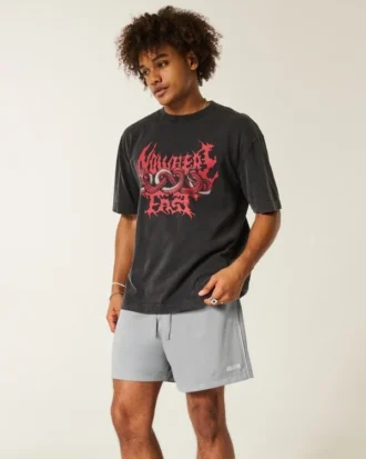 Fußballshorts aus Strick mit Logo, mittellang