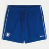 Fußballshorts aus Strick mit Logo, mittellang Fußballshorts aus Strick mit Logo, mittellang