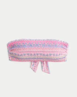 Gerafftes Bandeau-Bikini-Oberteil