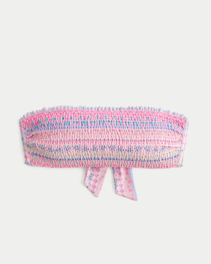 Gerafftes Bandeau-Bikini-Oberteil