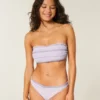 Gerafftes Bandeau-Bikini-Oberteil