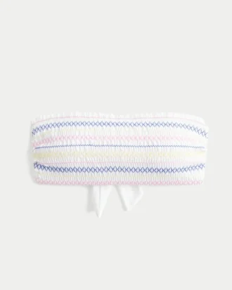 Gerafftes Bandeau-Bikini-Oberteil