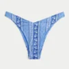 Gerippte Bikinihose mit hohem Beinausschnitt und frechem Schnitt