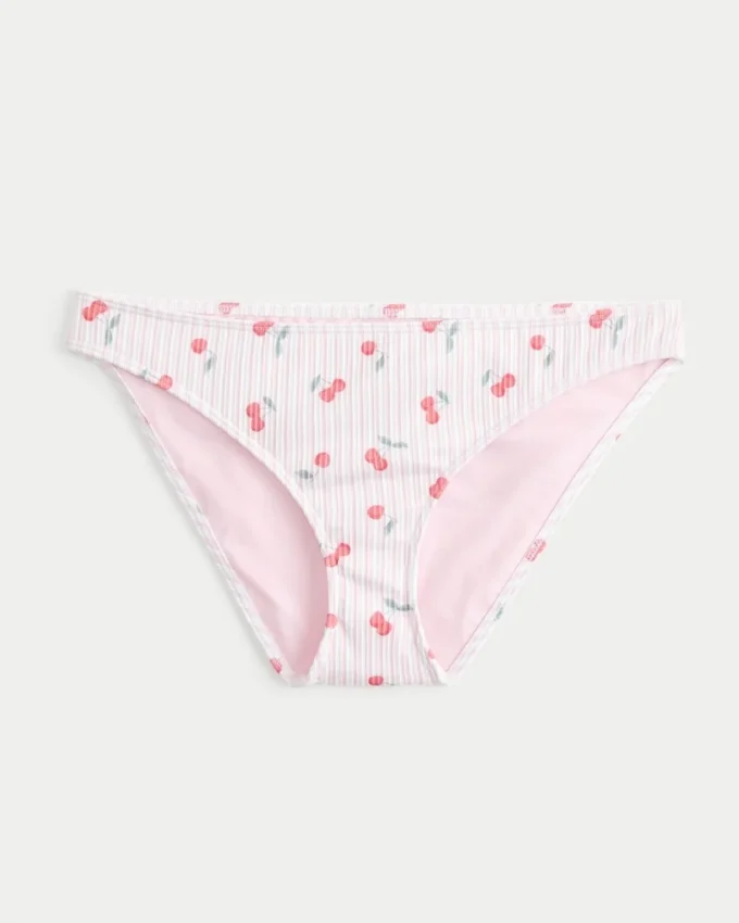Gerippte Bikinihose mit niedriger Leibhöhe